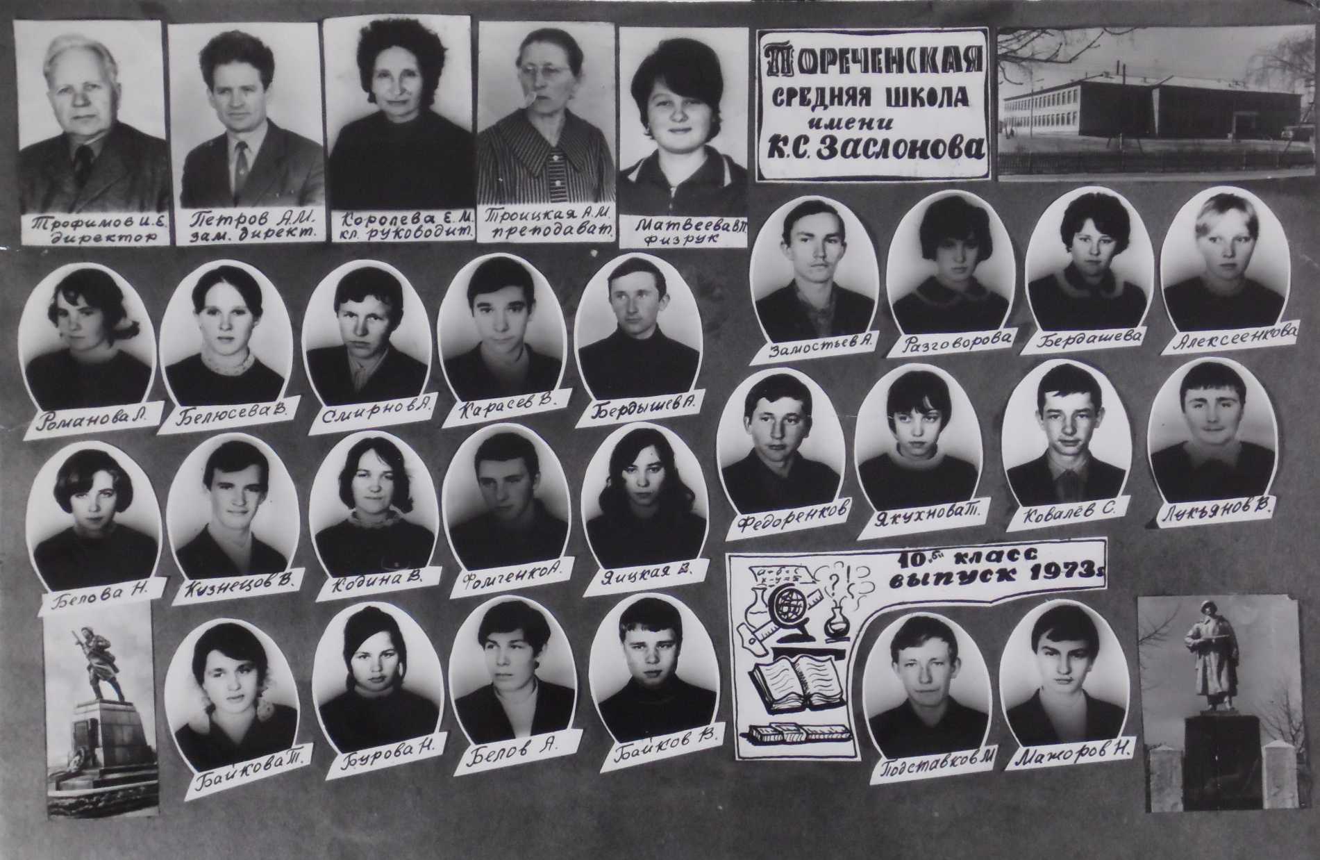 Выпускники 10-б класса 1973 года