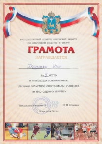 Настольный теннис. Ходоренко Ирис.