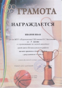 Легкая атлетика. Иванов Иван.