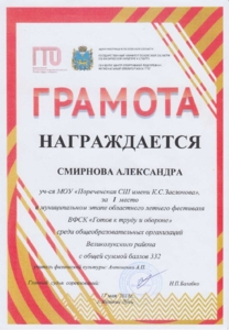 Летний фестиваль ВФСК. Смирнова Александра.